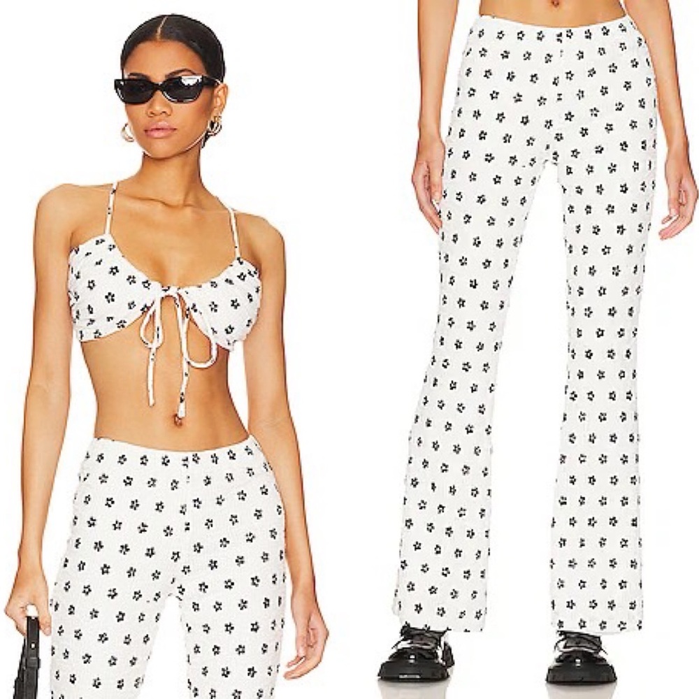 Majorelle Black & Ivory Shawn Pant